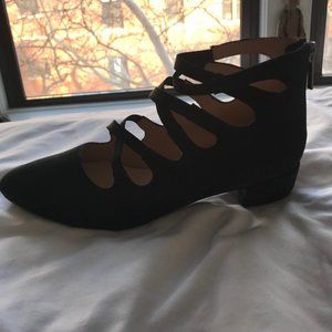 Sacha London Back Heel Zip Pointed Toe Wrap Flats-size 8.5-Never Worn!